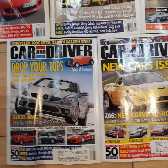 Car and Driver Vintage Automotive Magazines 2004 and 2005 Bugatti Corvette Porsc - Picture 4 of 8